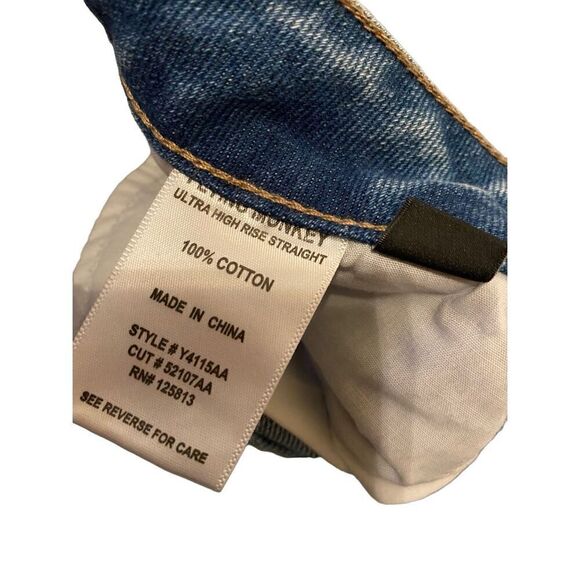 Flying Monkey Ultra High Rise Straight Leg Jeans Destroyed Distressed The Buckle - Picture 8 of 15